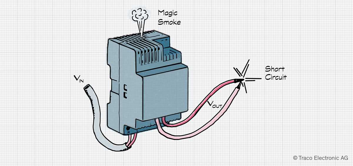 power supply with short circuit protection schematic diagram