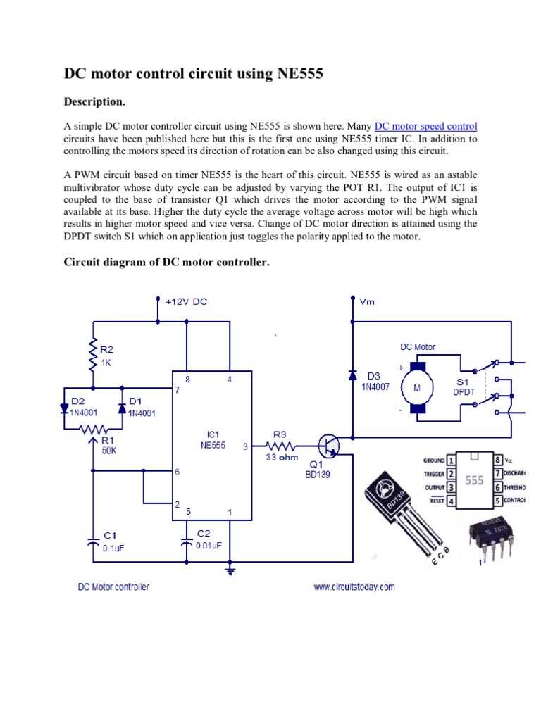 pwm dc motor speed controller circuit diagram