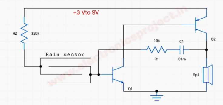 rain alarm schematic diagram
