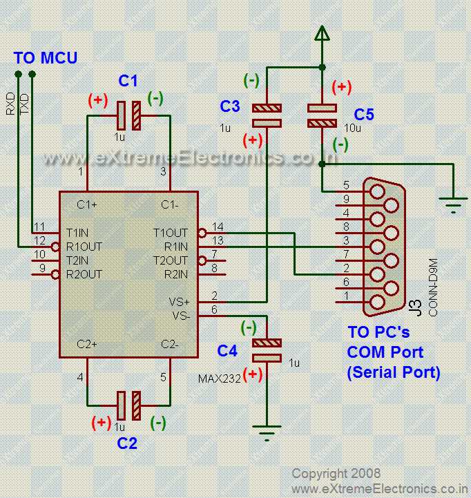 rs232 to ttl converter circuit diagram