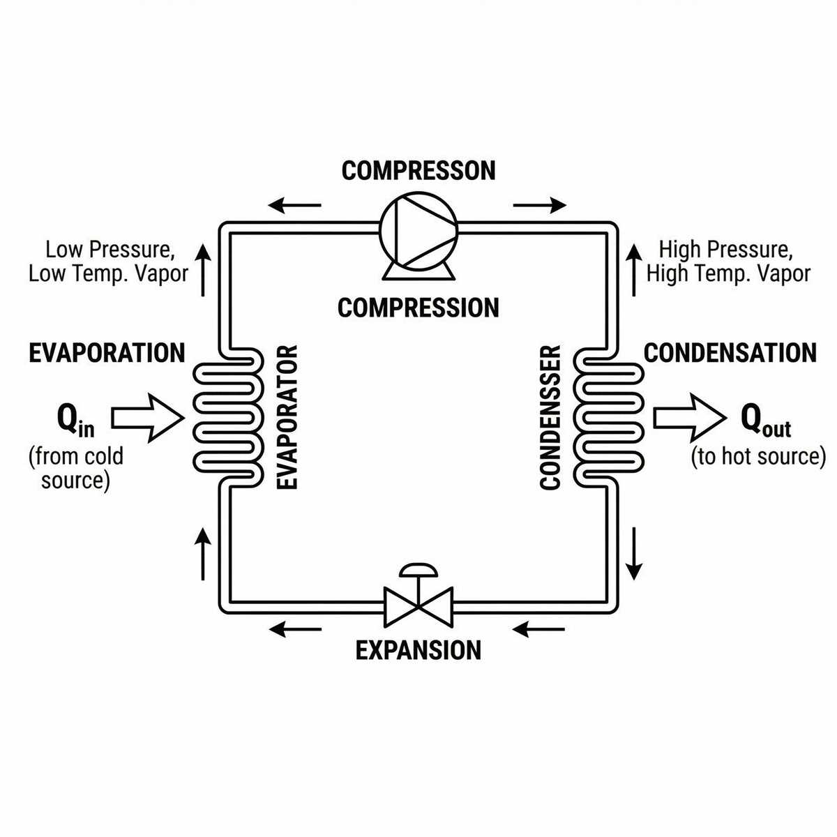 schematic diagram basic refrigeration cycle