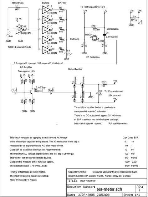 schematic diagram esr meter digital