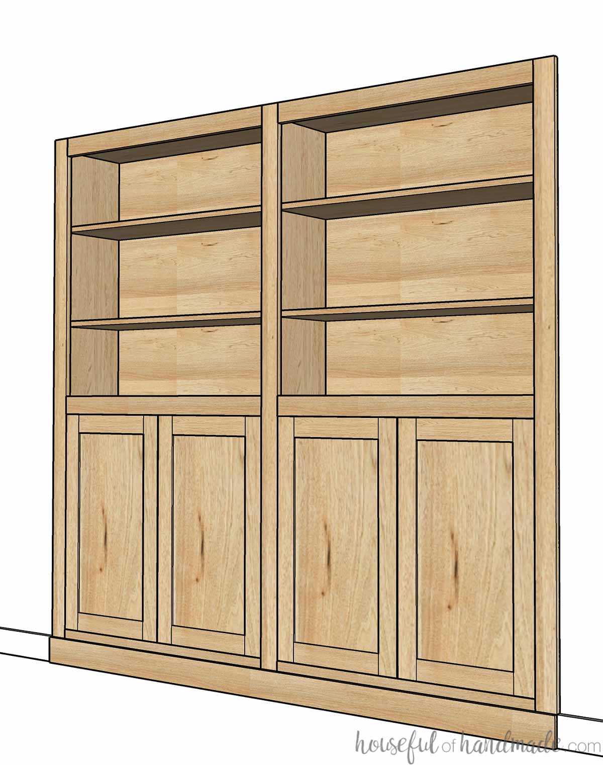 schematic diagram for building a bookcase