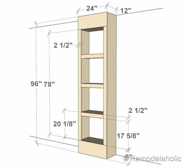 schematic diagram for building a bookcase