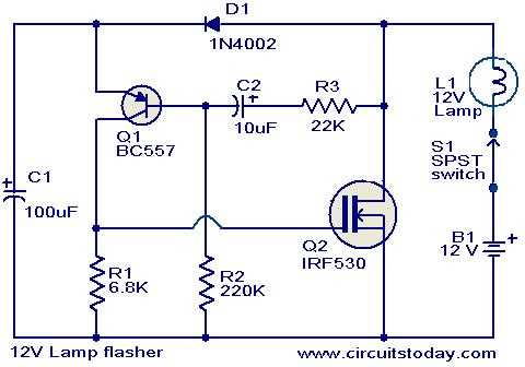 schematic diagram hazard flash circuit with turn signal bypass