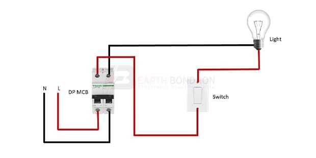 schematic diagram of 1 gang switch