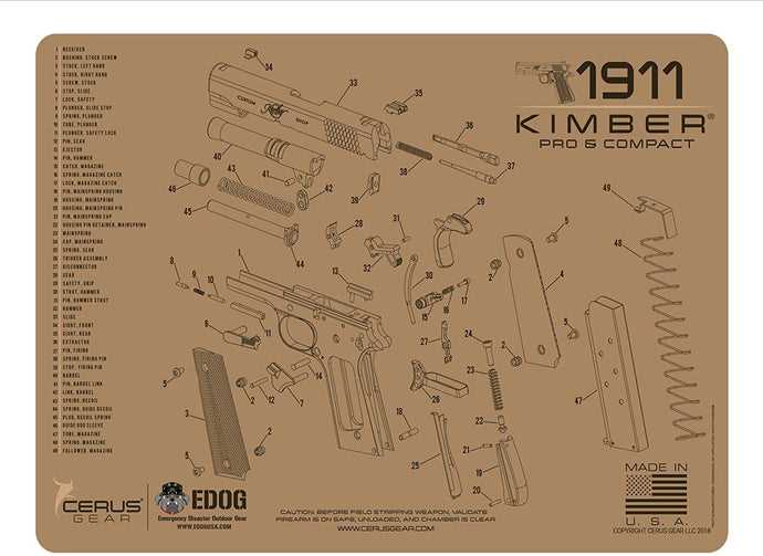 schematic diagram of 1911 pistol