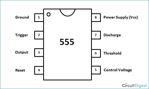 schematic diagram of 555 timer in astable mode