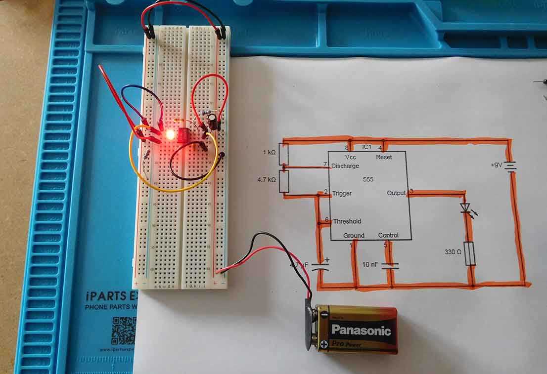 schematic diagram to breadboard