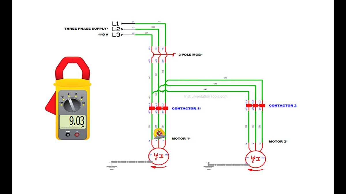 schematic diagrams for repeated time starting for two induction motors