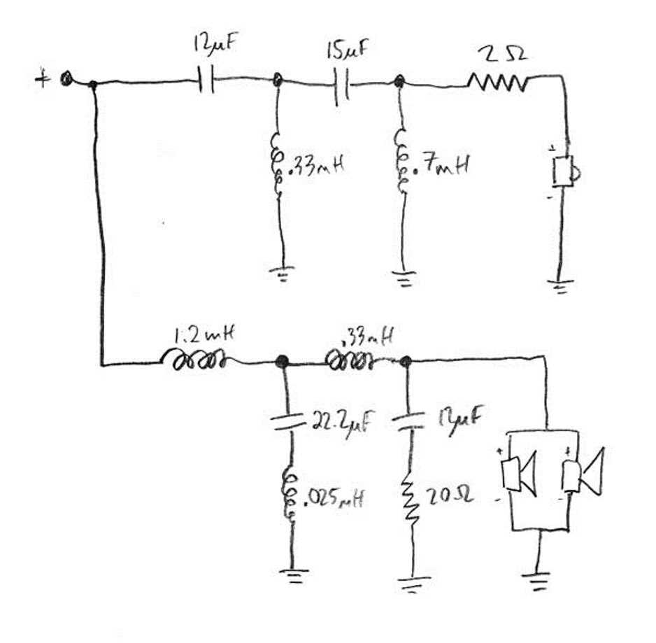 schematic speaker crossover circuit diagram
