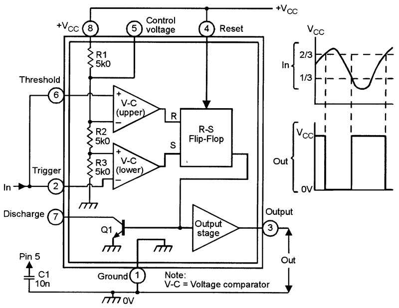 simple 555 timer circuit diagram