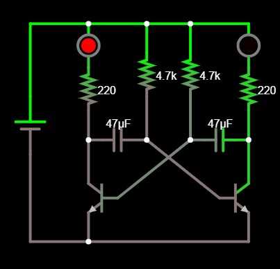 simple blinking led circuit diagram