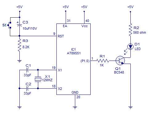 simple flashing led circuit diagram