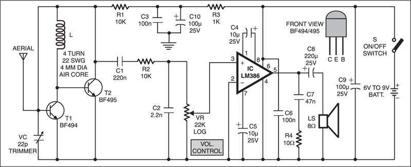 simple fm receiver circuit diagram