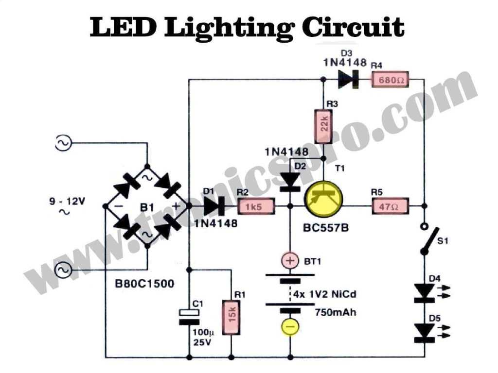 simple led light circuit diagram