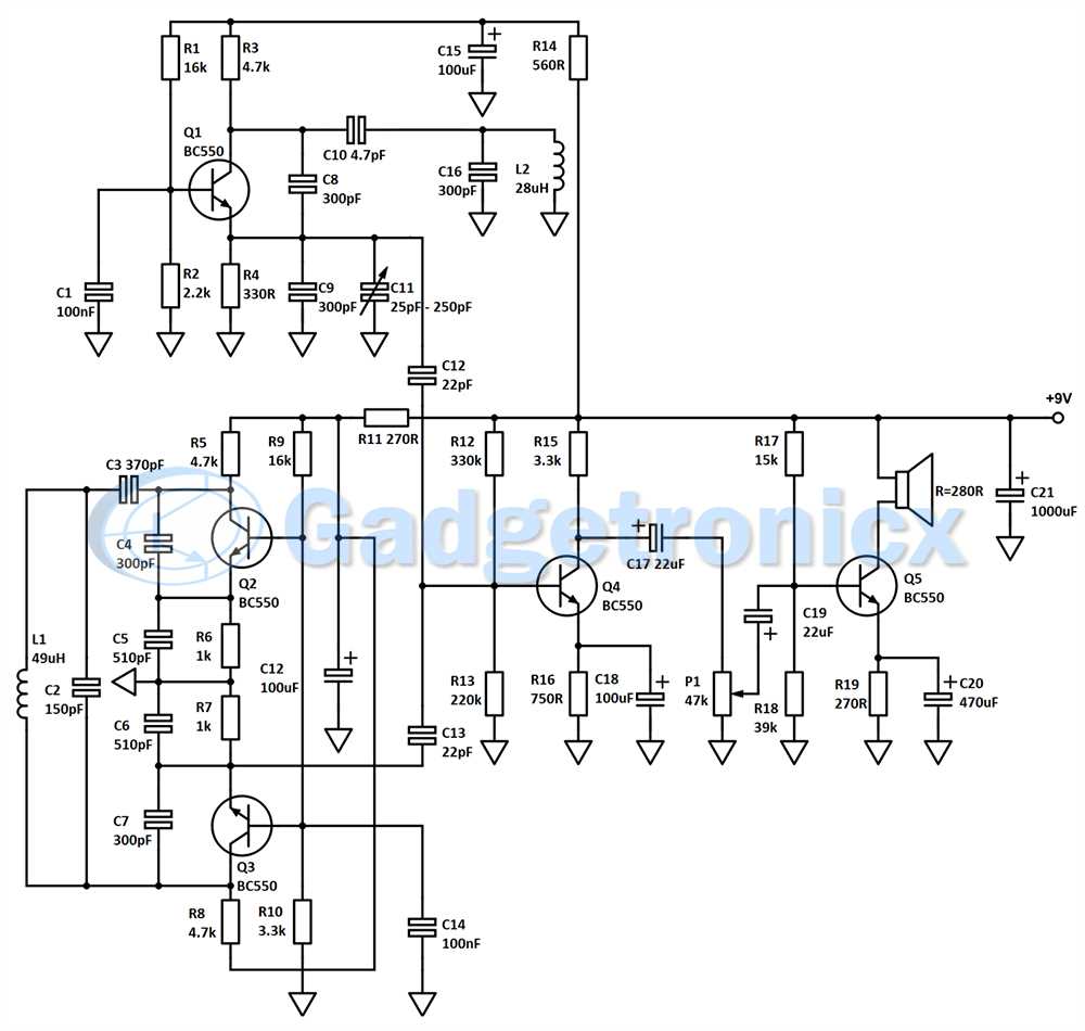 simple metal detector schematic diagram