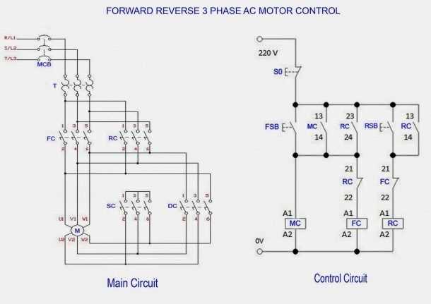 single phase motor control circuit diagram