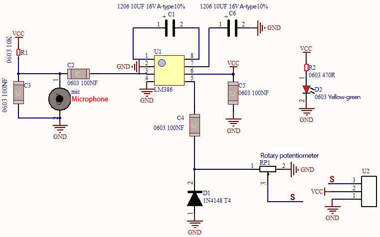 sound sensor schematic diagram