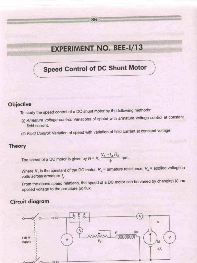 speed control of dc shunt motor circuit diagram