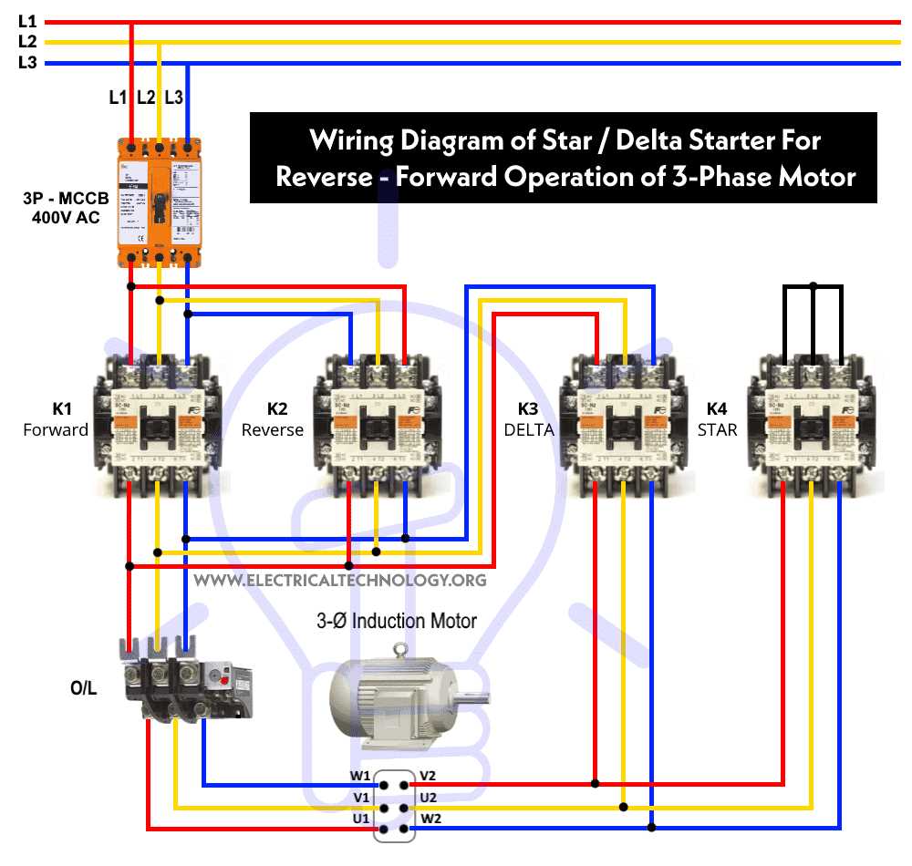 star delta starter power and control circuit diagram