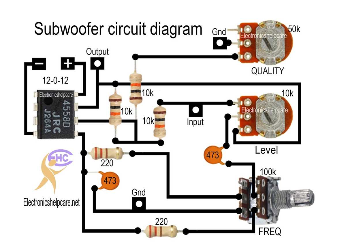 subwoofer amp schematic diagram