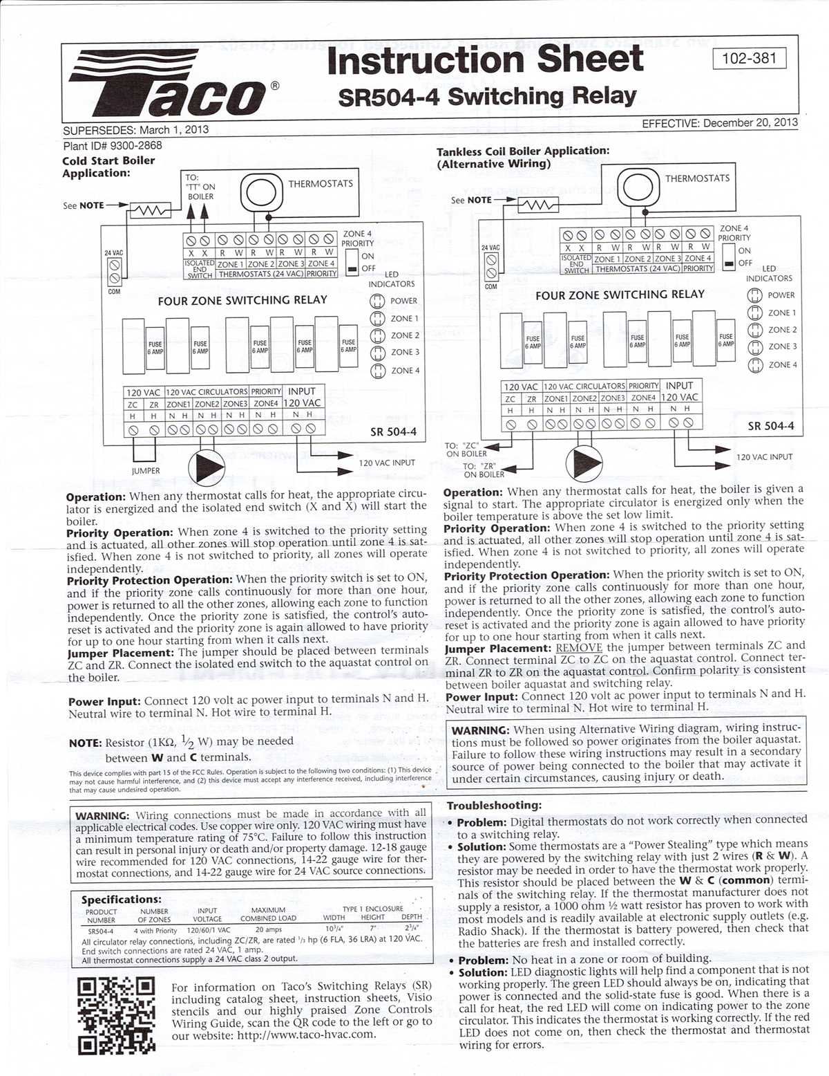 taco sr501 wiring diagram