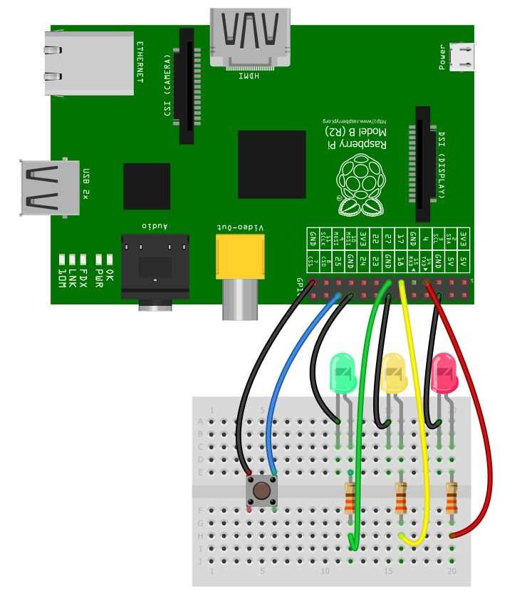 traffic light breadboard circuit diagram