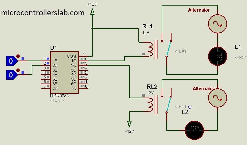 uln2003 relay driver circuit diagram