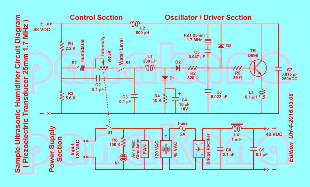 ultrasonic humidifier schematic diagram ultrasonic humidifier schematic diagram