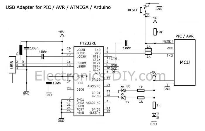 usb to serial schematic diagram