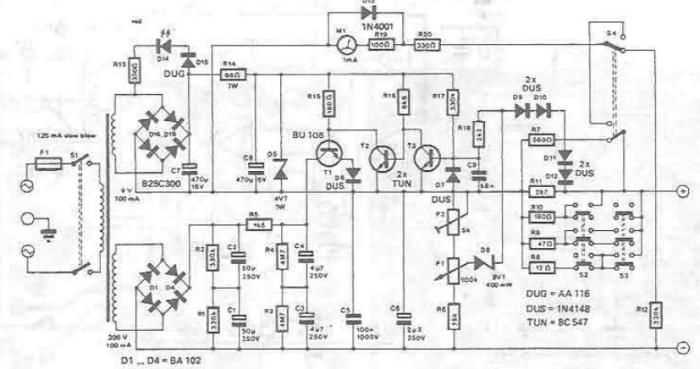 variable regulated power supply schematic diagram