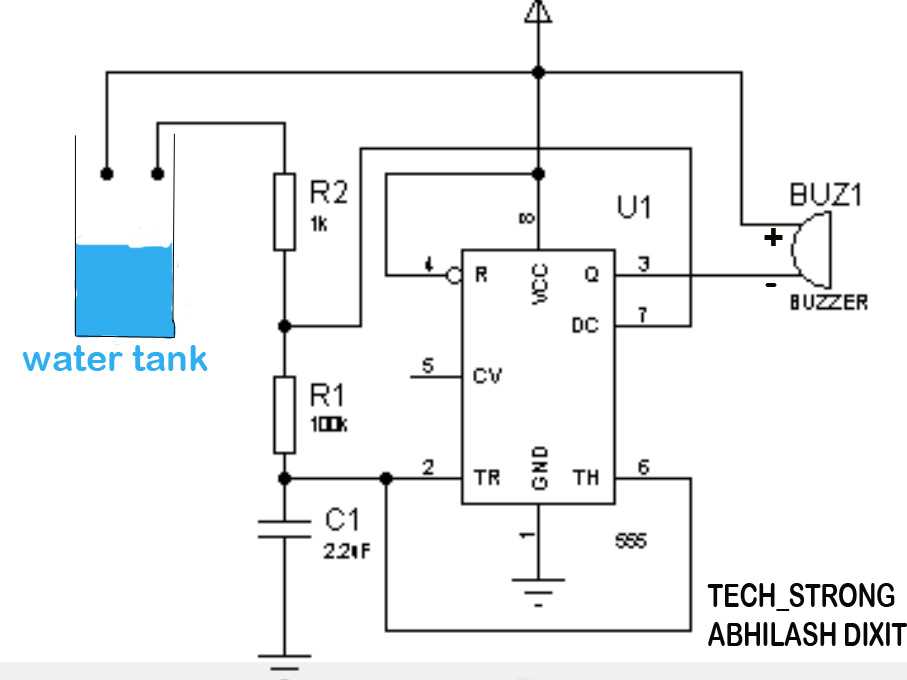 water level indicator project circuit diagram