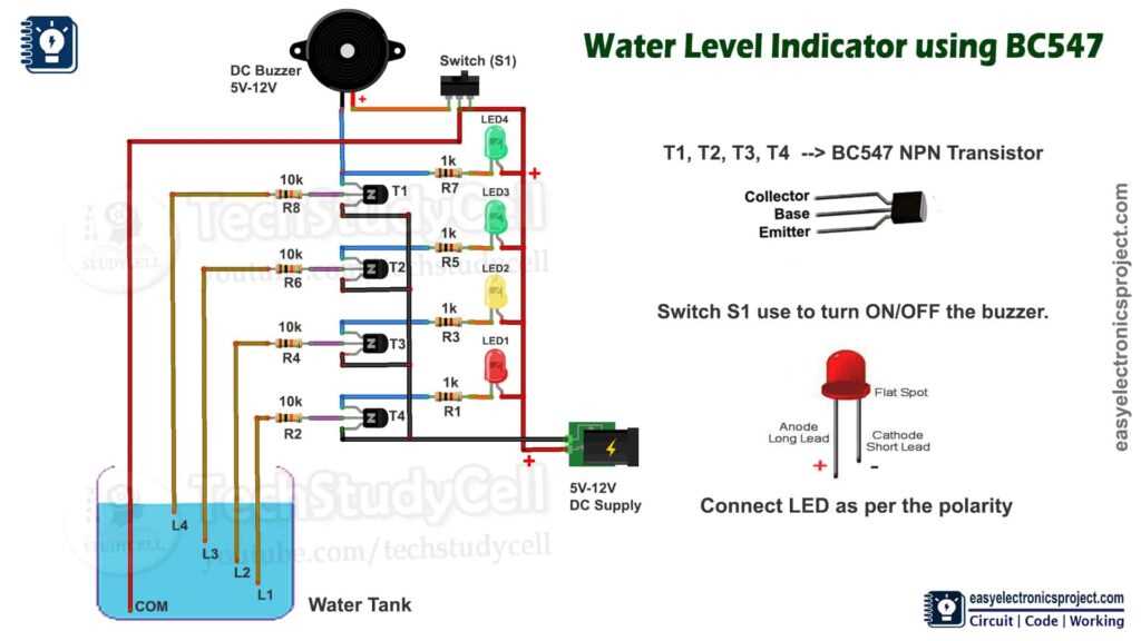 water tank level indicator circuit diagram
