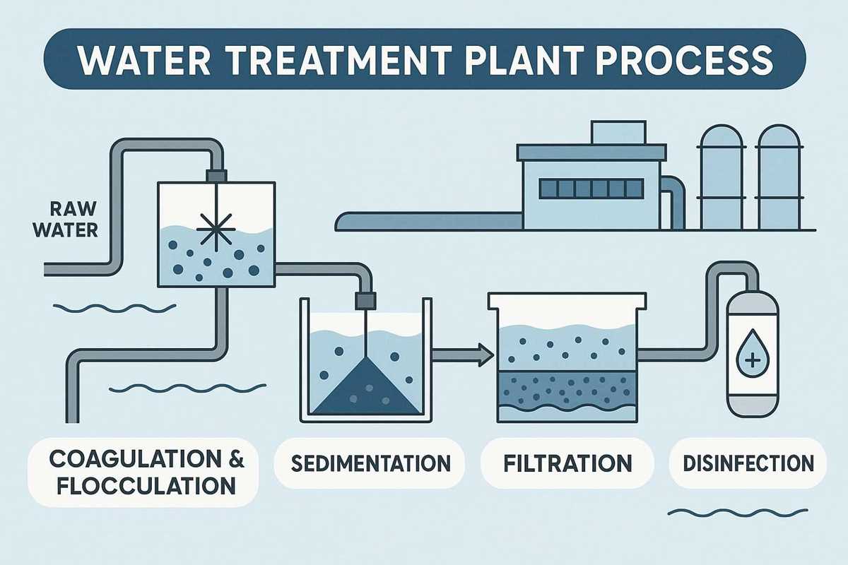 water treatment plant schematic diagram