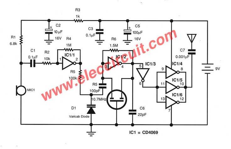 wireless microphone circuit diagram