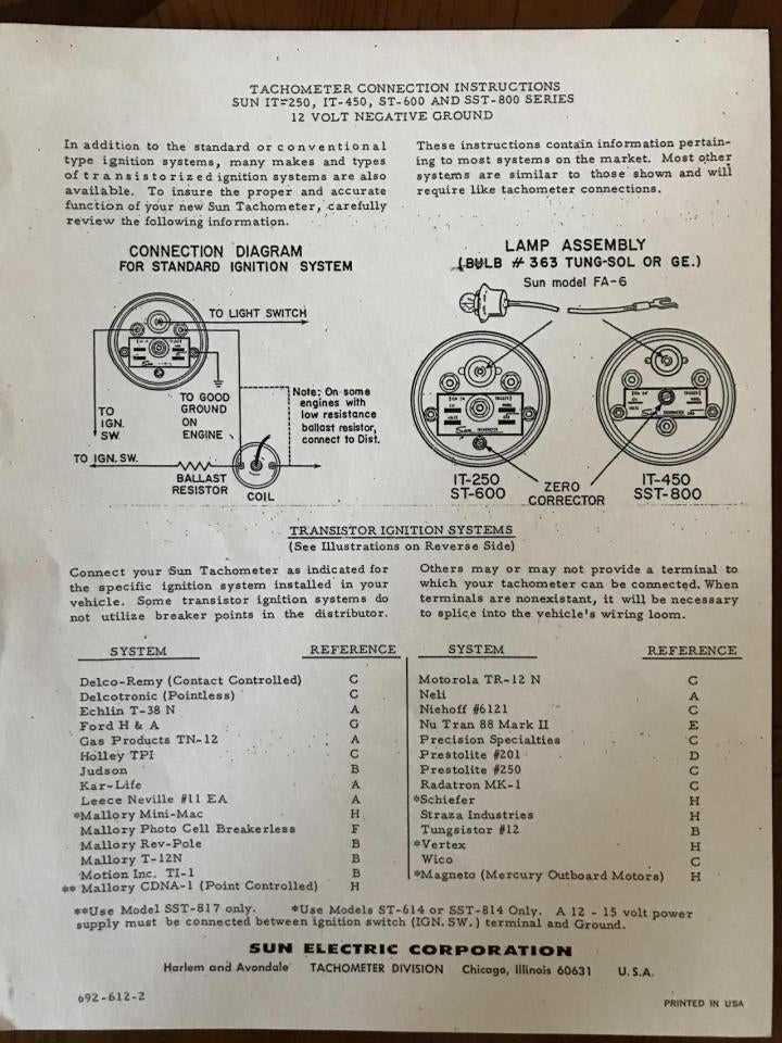 wiring diagram for sun super tach 2