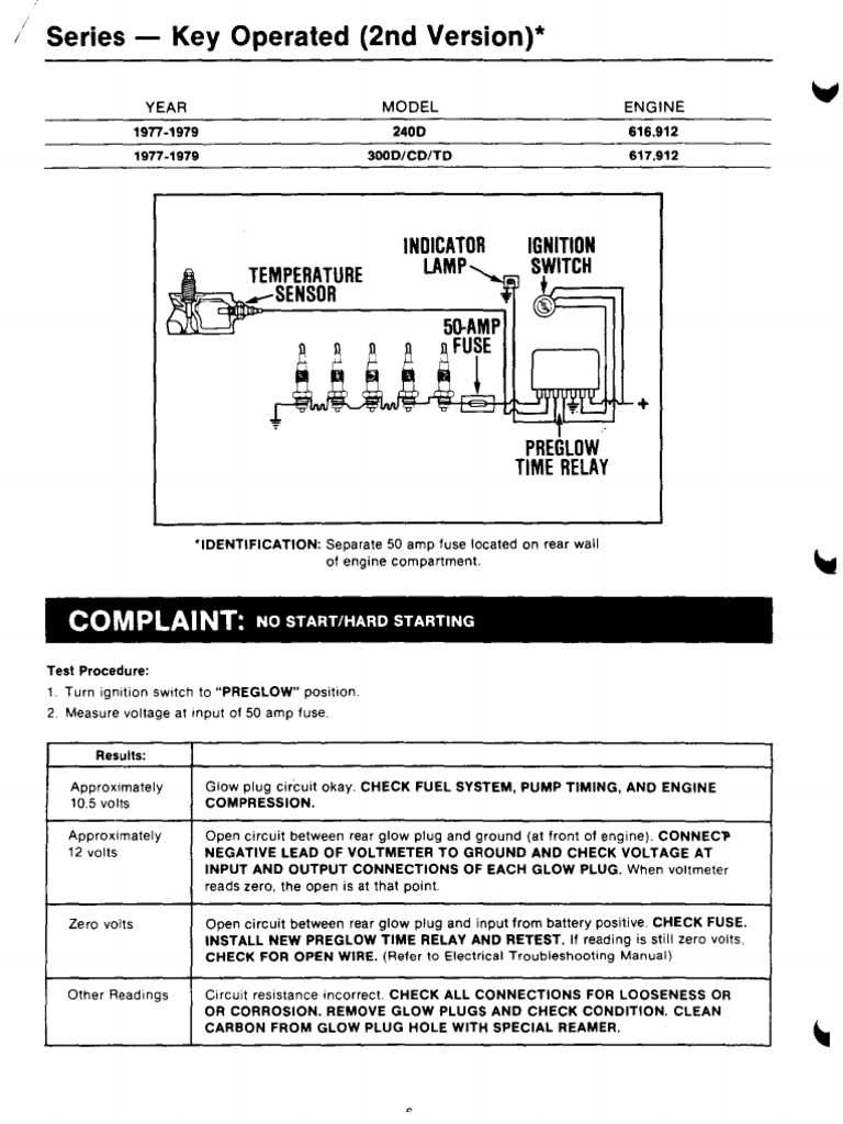 wiring diagram glow plug relay