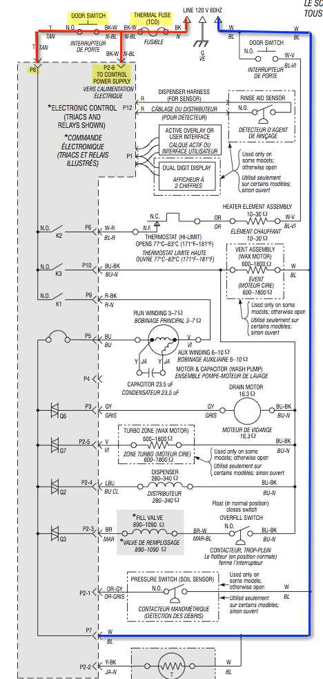 reading a dishwasher schematic diagram