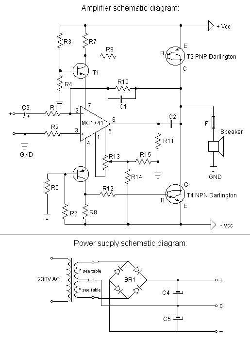ac amplifier circuit diagram