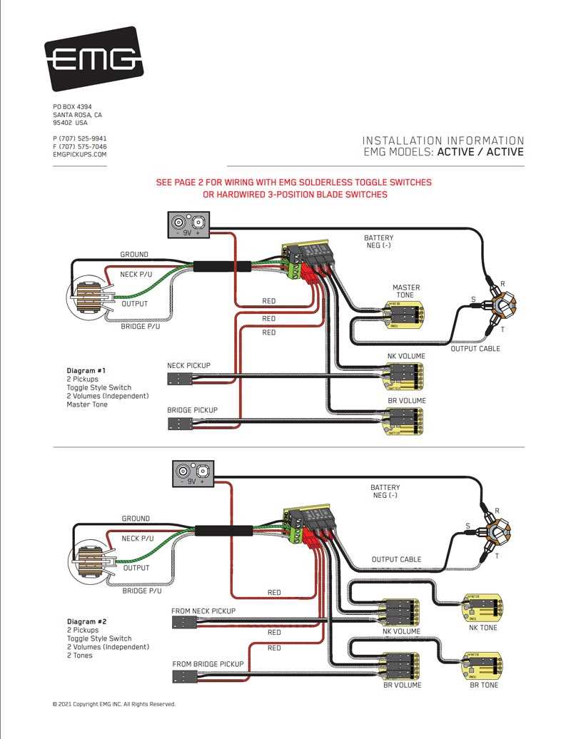 active pickup wiring diagram