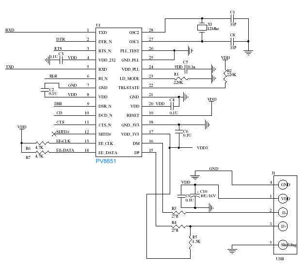 usb to serial schematic diagram