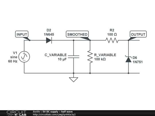 5v dc power supply circuit diagram