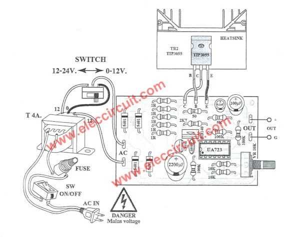 0 12v variable power supply circuit diagram