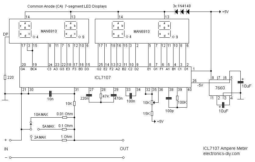 ampere meter circuit diagram