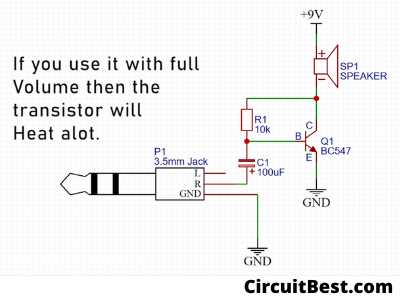 simple amplifier circuit diagram using transistor