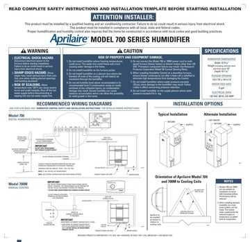 aprilaire 700m wiring diagram