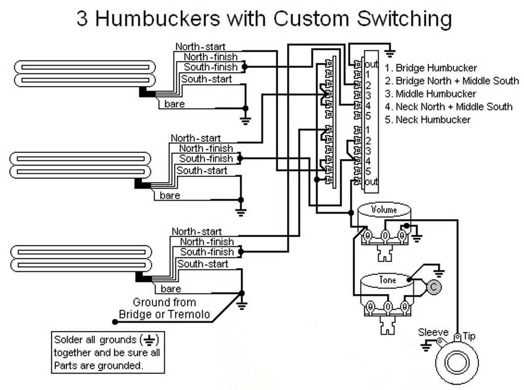 archtop guitar electronics diagram schematic one humbucker