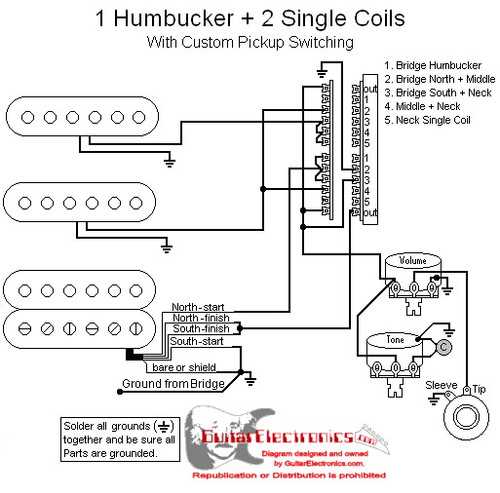 archtop guitar electronics diagram schematic one humbucker