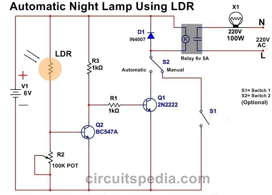 automatic night light schematic diagram